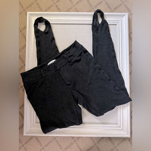 Vince Pants - Vince heathered charcoal gray stirrup leggings with equestrian details - 0
